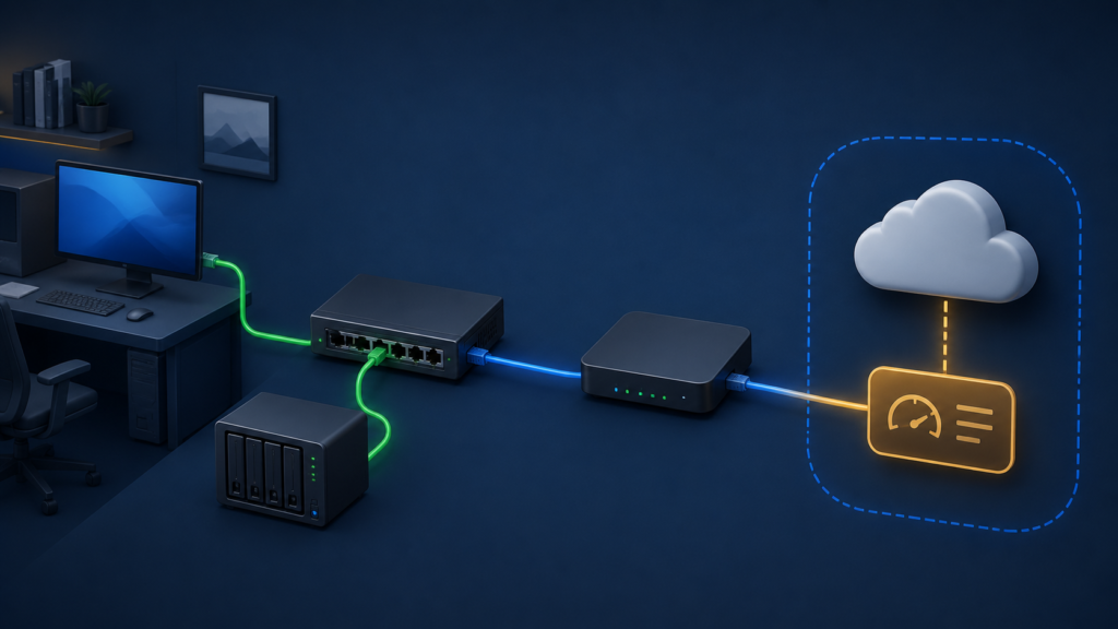 Ethernet local file transfer compared with internet traffic that may count toward a data allowance